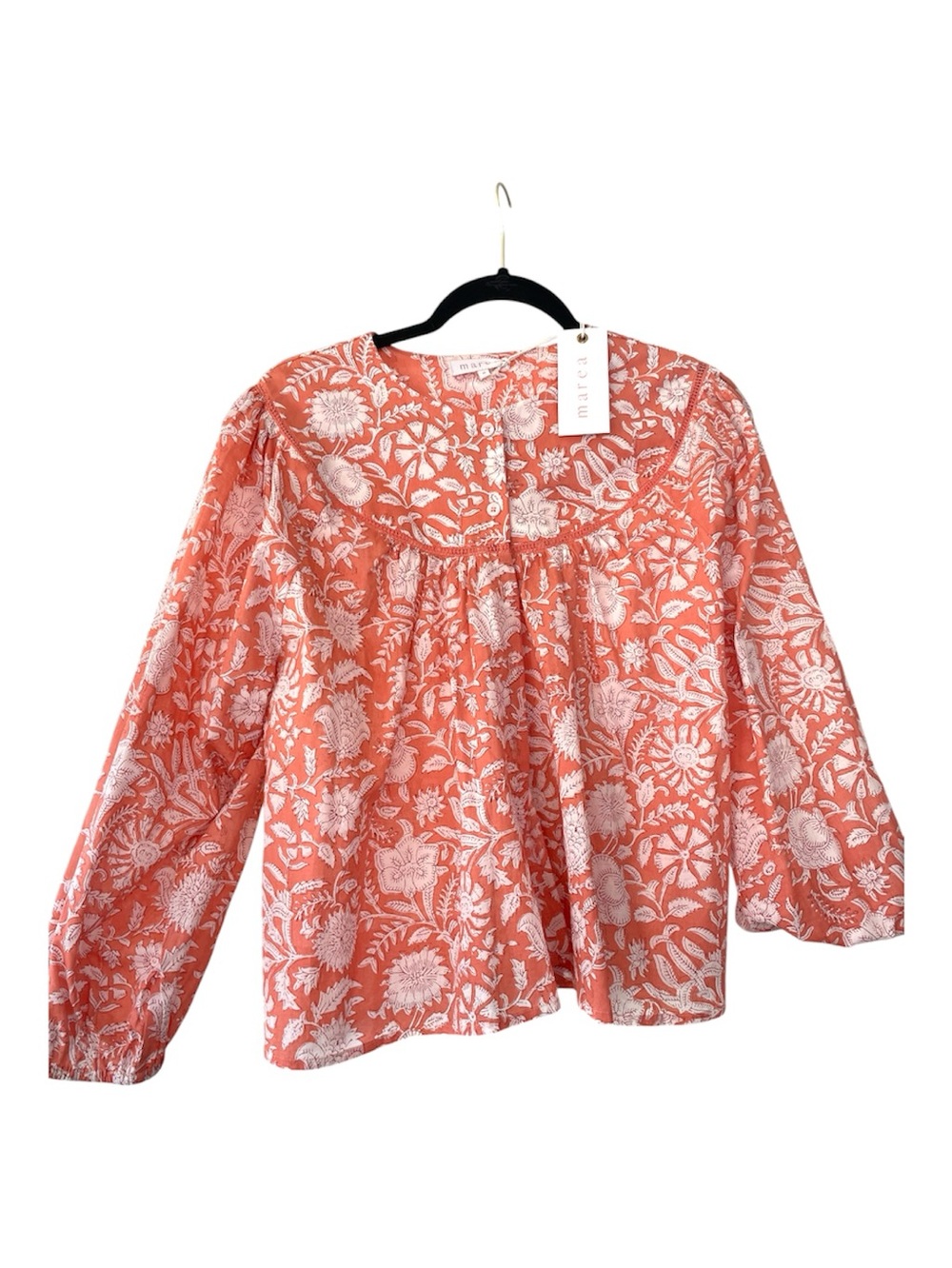 Marea Georgia top, size M, sorbet orange, new with tag, cotton - Picture 2 of 7
